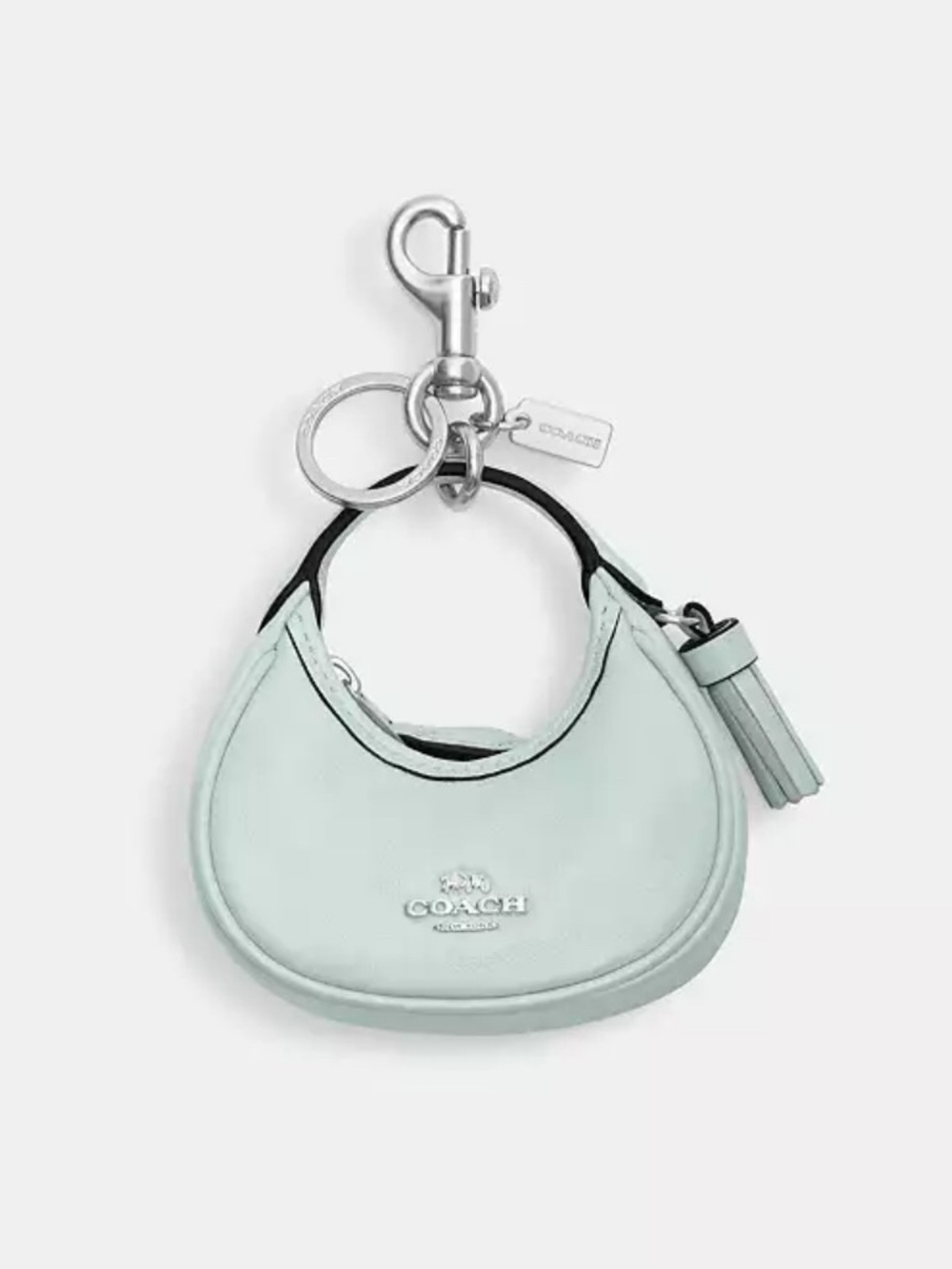 NWT🍏Coach Mini Carmen Bag Charm Shiny Green CBL92 Key Ring Accessories Gift Cute - Picture 2 of 5